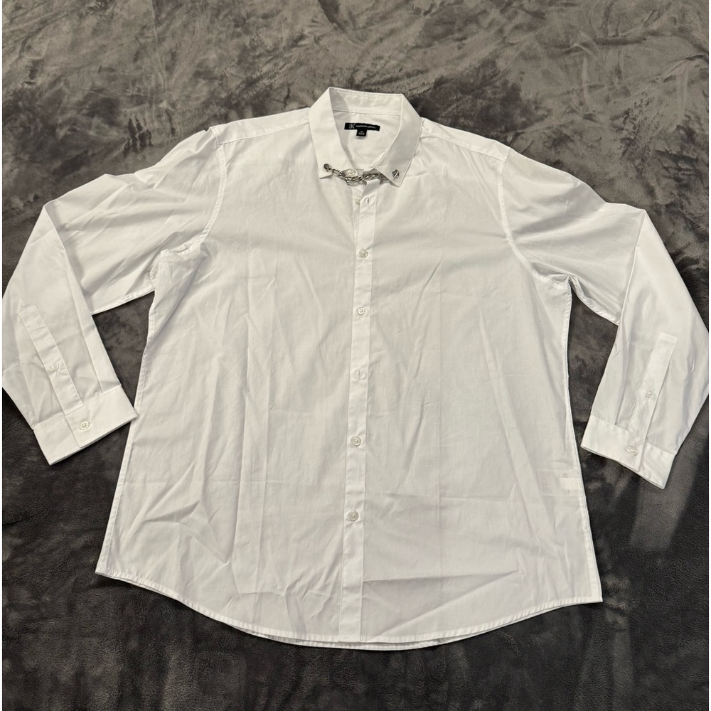 International Concepts White Link Button Down Shi… - image 1